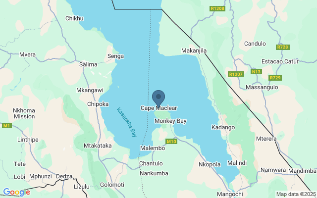 Kaart met locatie Lake Malawi